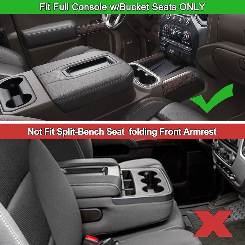 PIMCAR Center Console Organizer Compatible with 2019-2022 Chevy Silverado 1500/GMC Sierra 1500 & 2020-2023 Chevy Silverado/GMC Sierra 2500 HD/3500 HD (Full Console w/Bucket Seats ONLY) Red Trim - Image 2
